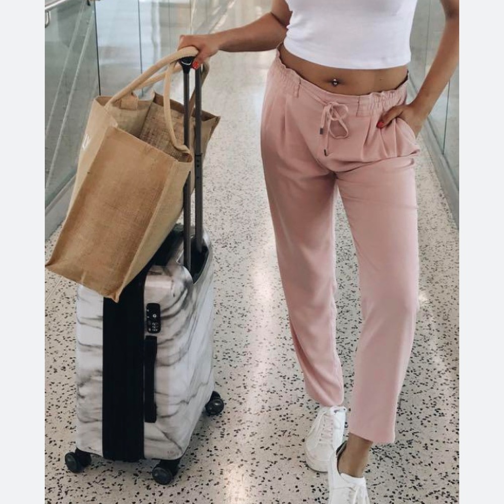 Zara Dusty Pink Drawstring Pants